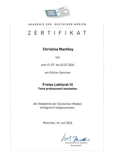 Freies Lektorat III